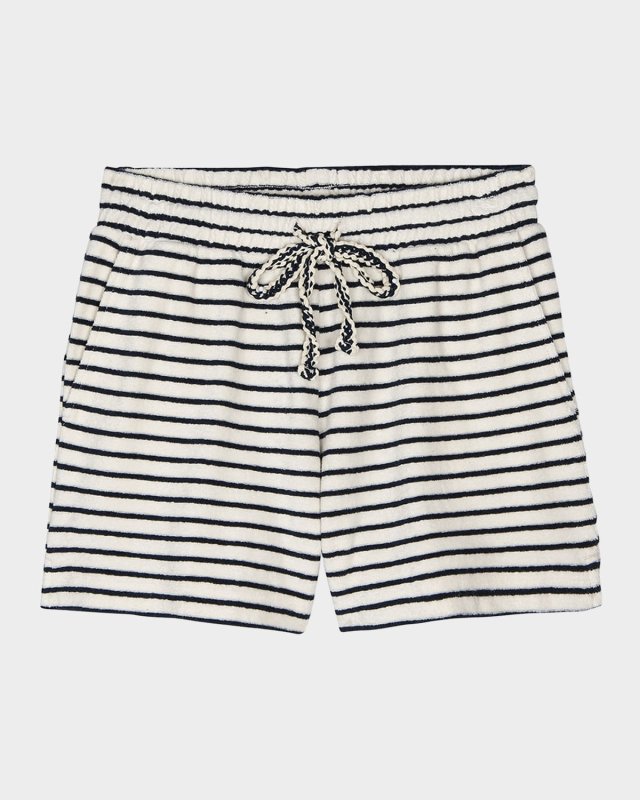 Teddy Striped Drawstring Cotton Shorts